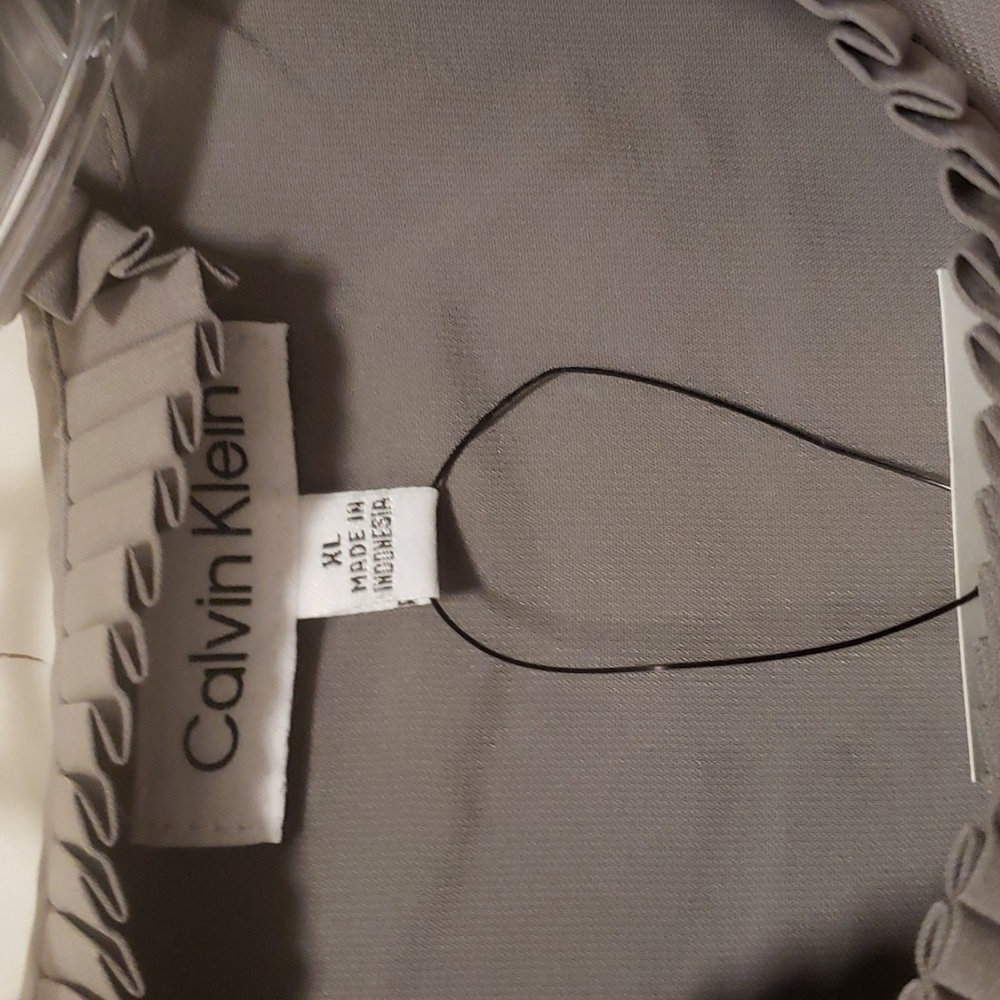 Calvin Klein Gray Longsleeve Flowy Blouse BN Xlarge - Picture 4 of 10